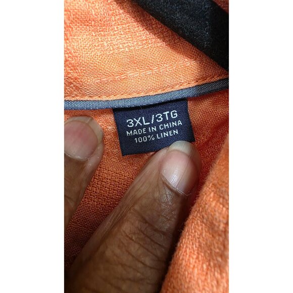 Tommy Bahama Men's Orange Short Sleeve Button-Up Shirt 100% Linen Size 3XL - Picture 8 of 8